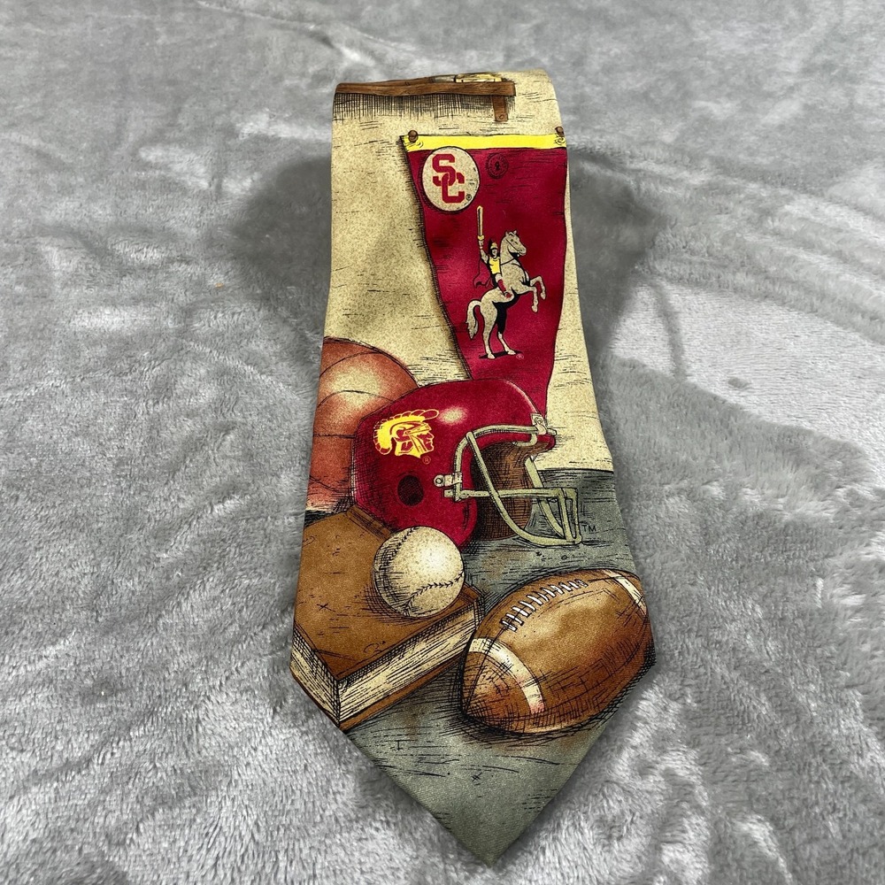 USC Trojans Tie Eagles Wings Silk NCAA Football Baseball Basketball 57.5x4‎ Neck
